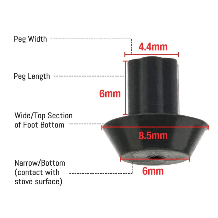 16pcs /Pack WB2K101 Rubber Feet for GE Kenmore Burner Grate Replaces WB02T10461 AP2622260(Black) - Kitchen Machine Accessories & Parts by PMC TechLife | Online Shopping South Africa | PMC TechLife | Buy Now Pay Later Mobicred
