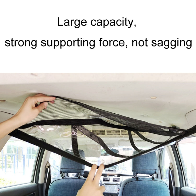 SUV Ceiling Storage Net Car Roof Mesh Storage Bag Suitable For 3-handle Models, Specification: Transparent PVC+Reinforcement Webbing - Stowing Tidying by PMC TechLife | Online Shopping South Africa | PMC TechLife | Buy Now Pay Later Mobicred