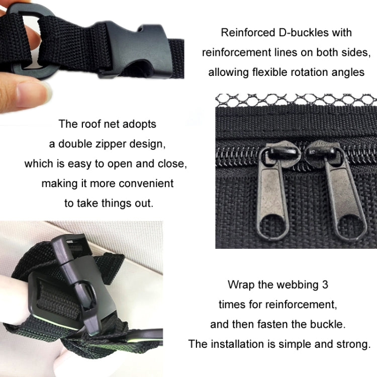 SUV Ceiling Storage Net Car Roof Mesh Storage Bag Suitable For 3-handle Models, Specification: Transparent PVC+Reinforcement Webbing - Stowing Tidying by PMC TechLife | Online Shopping South Africa | PMC TechLife | Buy Now Pay Later Mobicred