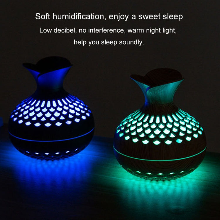 LED Light Aromatherapy Diffuser Home Small Vase Quiet Humidifier Aromatherapy Diffuser 2 In 1(Dark Wood) - free shipping - PMC TechLife - Order now!