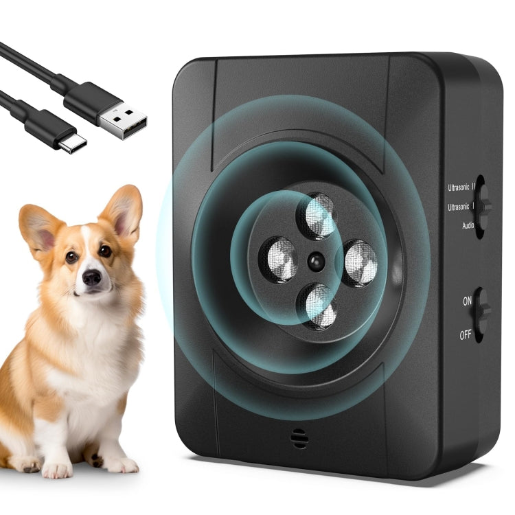 Anti Barking Device for Dogs With 4 Enhanced Ultrasonic Transmitter 3 Adjustable Levels(Black) - Training Aids by PMC TechLife | Online Shopping South Africa | PMC TechLife | Buy Now Pay Later Mobicred