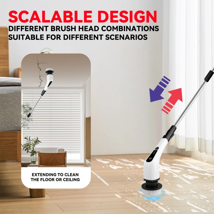 Cordless Electric Spin Scrubber Extension Handle with 7 Replacement Heads(Rose Gold) - free shipping - PMc TechLife - Order now!