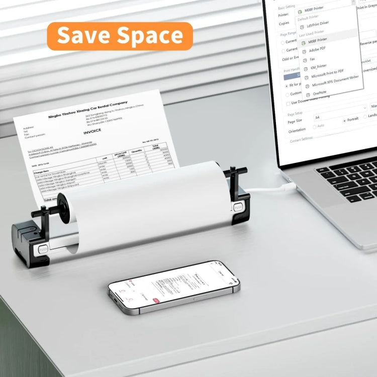 Phomemo 2 Rolls Letter Thermal Paper Use With M08F Printer Holder For M832/M833/M834/M835/P831/Q302 Printer - free shipping - PMC TechLife - Order now!