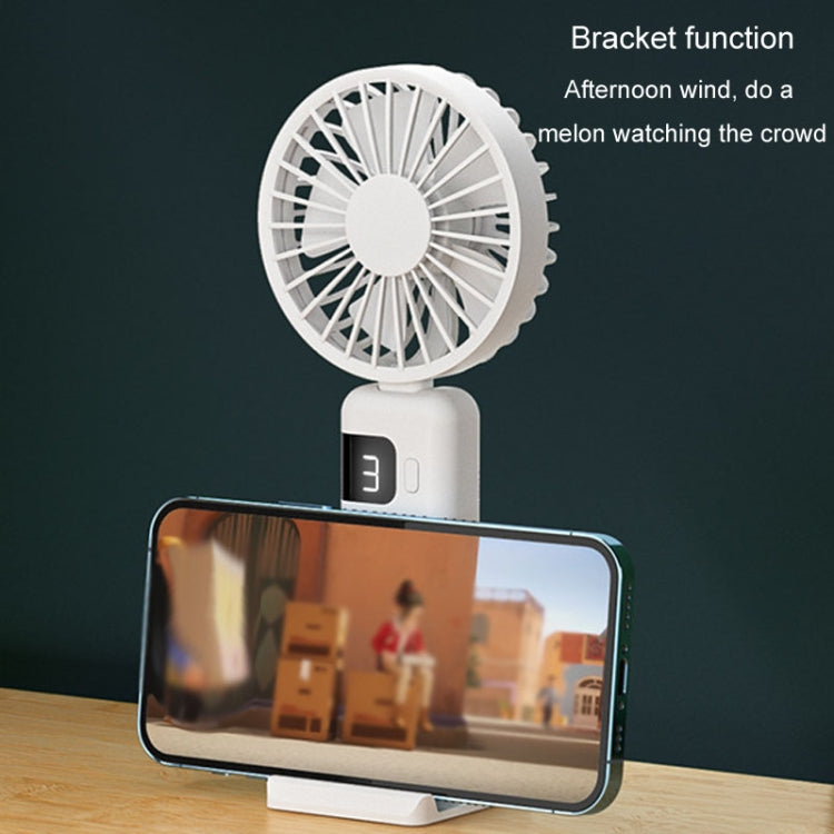 Portable Digital Display Hanging Neck Mute Small Fan USB Charging Handheld Foldable Fan(Blue) - Electric Fans by PMC TechLife | Online Shopping South Africa | PMC TechLife | Buy Now Pay Later Mobicred
