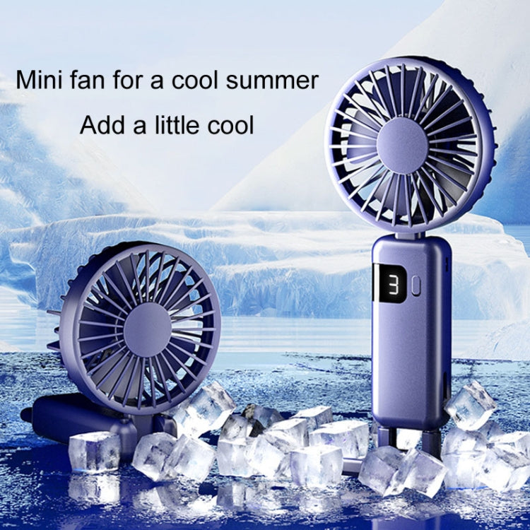 Portable Digital Display Hanging Neck Mute Small Fan USB Charging Handheld Foldable Fan(Pink) - Electric Fans by PMC TechLife | Online Shopping South Africa | PMC TechLife | Buy Now Pay Later Mobicred