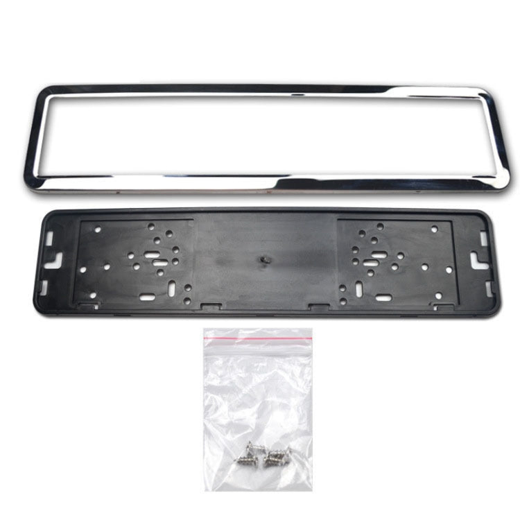 European/Russian/Ukrainian Stainless Steel License Plate Frame(Spray Black) - License Plate Covers & Frames by PMC TechLife | Online Shopping South Africa | PMC TechLife | Buy Now Pay Later Mobicred