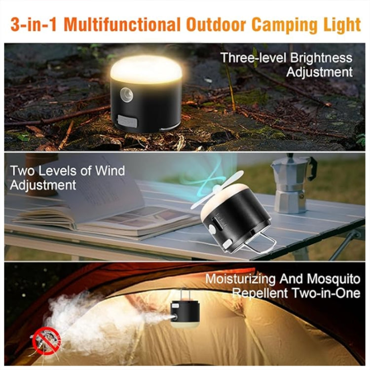 Outdoor Camping Tent Hanging Ambient Light Magnetic Spray Humidification Fan(White) - Electric Fans by PMC TechLife | Online Shopping South Africa | PMC TechLife | Buy Now Pay Later Mobicred