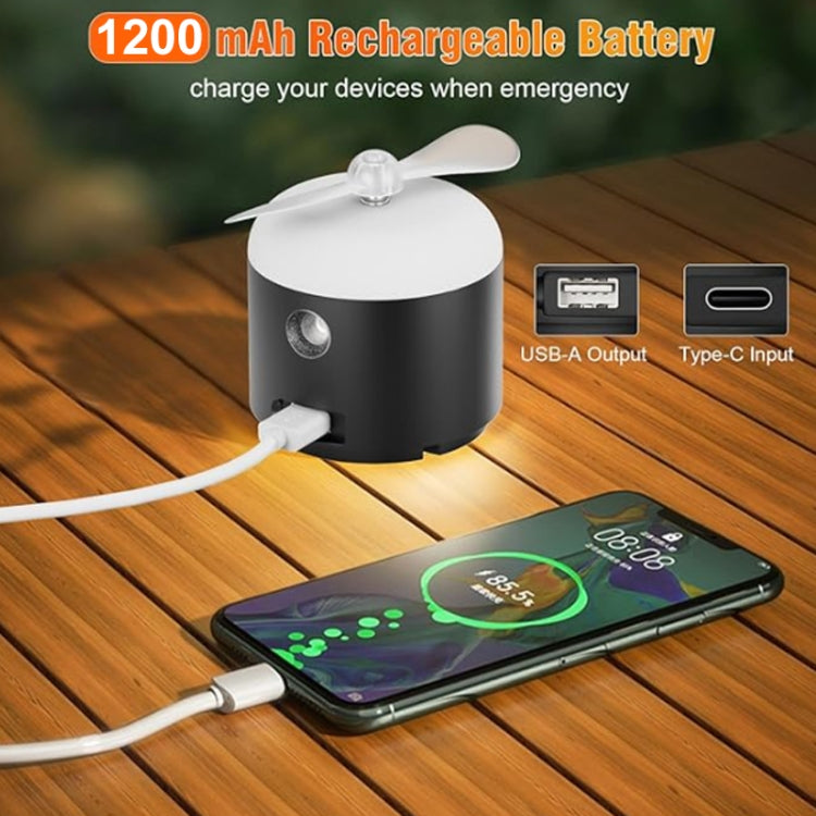 Outdoor Camping Tent Hanging Ambient Light Magnetic Spray Humidification Fan(Black) - Electric Fans by PMC TechLife | Online Shopping South Africa | PMC TechLife | Buy Now Pay Later Mobicred