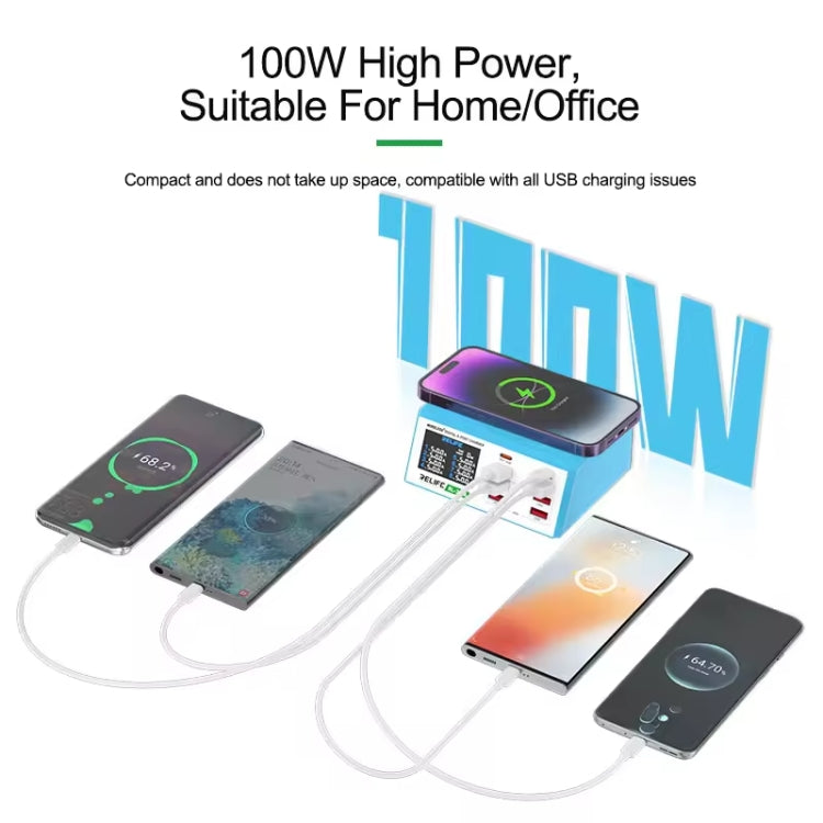 RELIFE RL-309AW  QC3.0 PD Fast Wireless Charger With LCD Display 8 Ports(EU Plug) - free shipping - PMC TechLife - Order now!
