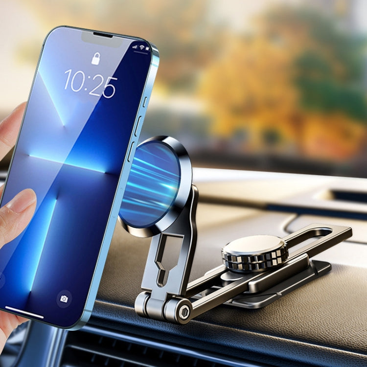 D31 Foldable Suspension Car Phone Holder Magnetic Slide Type Metal Navigation Stand - Car Holders by PMC TechLife | Online Shopping South Africa | PMC TechLife | Buy Now Pay Later Mobicred