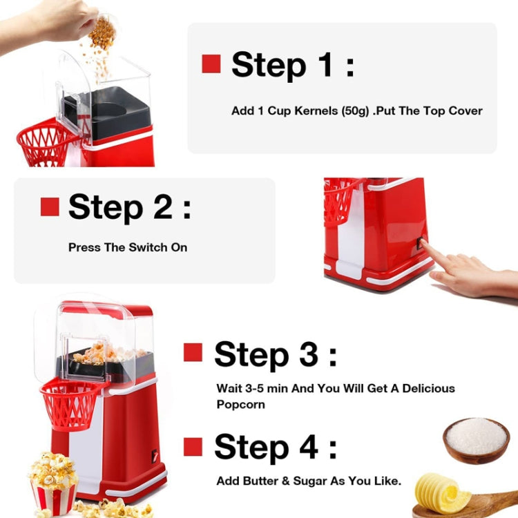 1200W Basket Popcorn Machine Electric Automatic Corn Popper 220V UK Plug - free shipping - PMC TechLife - Order now!