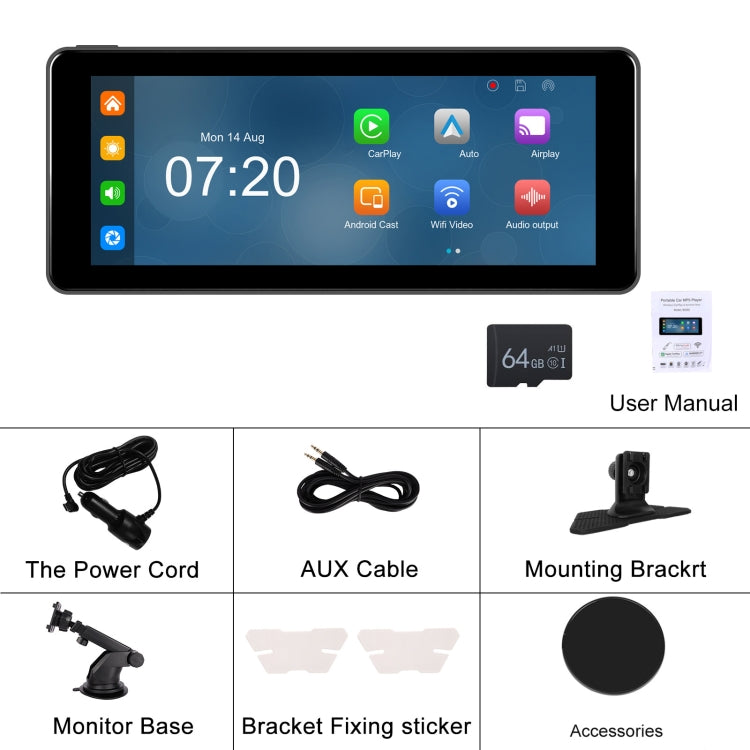 6.86 Inch 4KDVR Smart Screen Player, Specification: Standard+64G Memory Card - Car MP3 & MP4 & MP5 by PMC TechLife | Online Shopping South Africa | PMC TechLife | Buy Now Pay Later Mobicred
