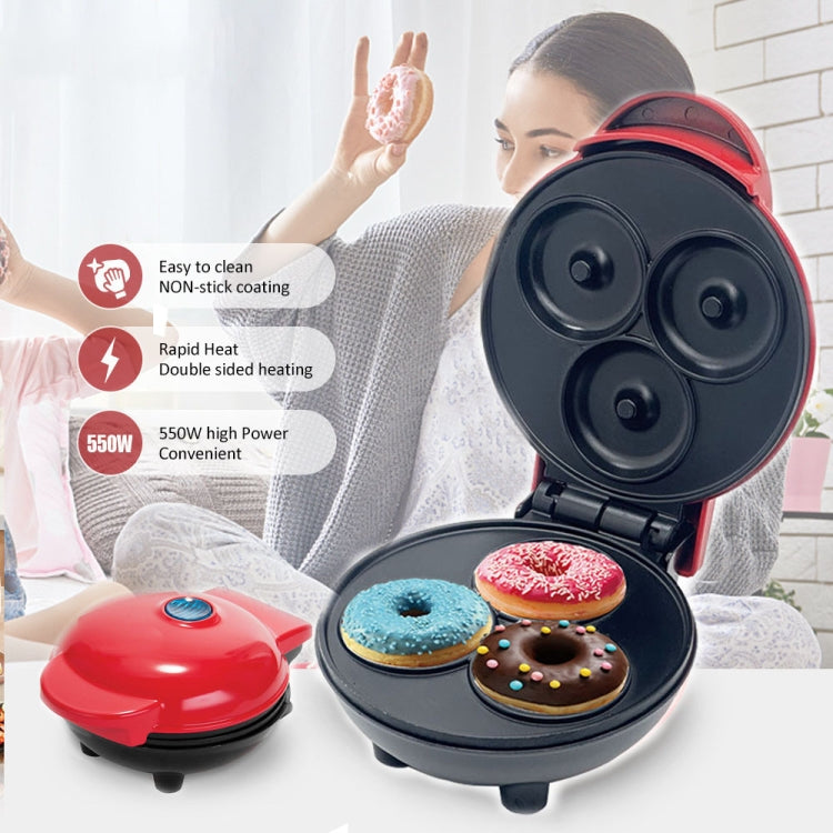 350W Mini Donut Maker Machine Can Make 3 Doughnuts  110V US Plug(Red) - free shipping - PMC TechLife - Order now!