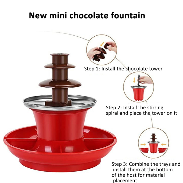 35W  3 Tier Chocolate Fountain  Mini Fondue Set with Hot Melting Pot Base 110V US Plug - free shipping - PMC TechLife - Order now!