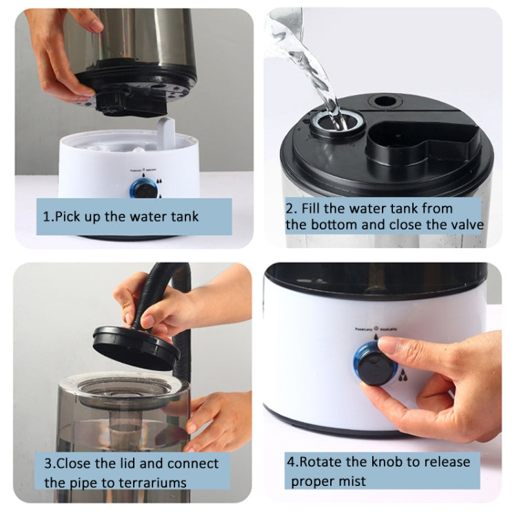 4L Reptile Humidifier Fogger Cool Mist Fog Mister with Tube for Tortoise Habita AU Plug - Air Purifier by PMC TechLife | Online Shopping South Africa | PMC TechLife | Buy Now Pay Later Mobicred