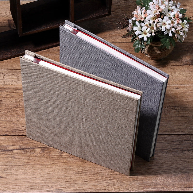 Simple Linen Self-adhesive Film Album Retro Family Large Capacity Handmade Creative Gifts(Brown White Page) - Photo Albums & Photo Frames by PMC TechLife | Online Shopping South Africa | PMC TechLife