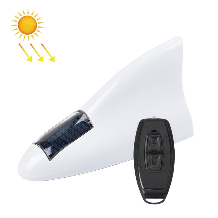 Solar Remote Control Signal Radio Shark Fin Antenna Anti-Tailgating Roof Warning Light(White) - Warning Lights by PMC TechLife | Online Shopping South Africa | PMC TechLife | Buy Now Pay Later Mobicred