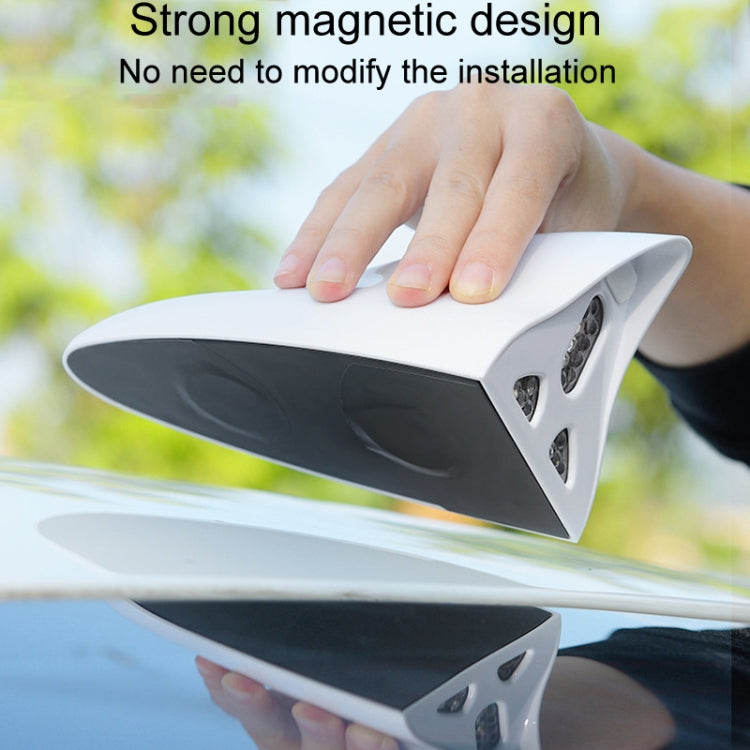 Solar Remote Control Signal Radio Shark Fin Antenna Anti-Tailgating Roof Warning Light(White) - Warning Lights by PMC TechLife | Online Shopping South Africa | PMC TechLife | Buy Now Pay Later Mobicred