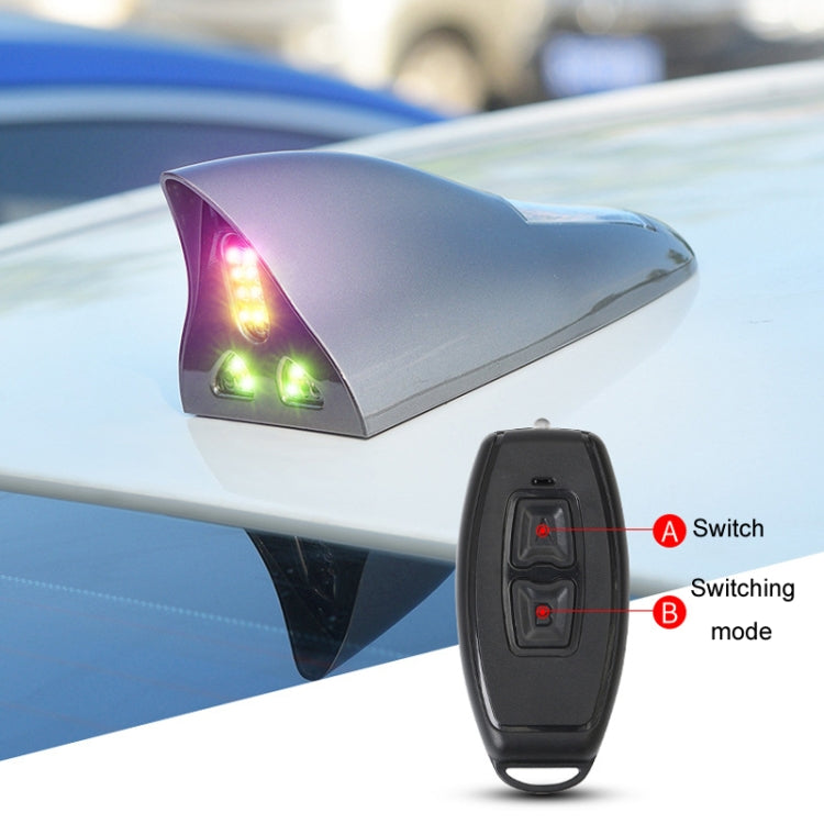 Solar Remote Control Signal Radio Shark Fin Antenna Anti-Tailgating Roof Warning Light(Red) - Warning Lights by PMC TechLife | Online Shopping South Africa | PMC TechLife | Buy Now Pay Later Mobicred