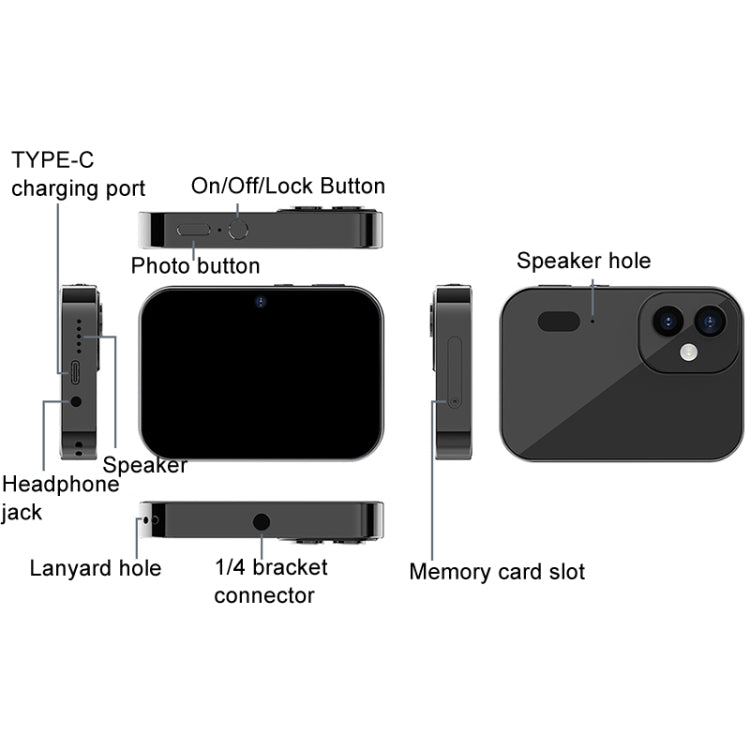 D6 CCD HD Digital Camera Movie Music Smart Camera Touch Screen Student Card Video Recorder, Excluding Memory(Black) - Video Cameras by PMC TechLife | Online Shopping South Africa | PMC TechLife | Buy Now Pay Later Mobicred