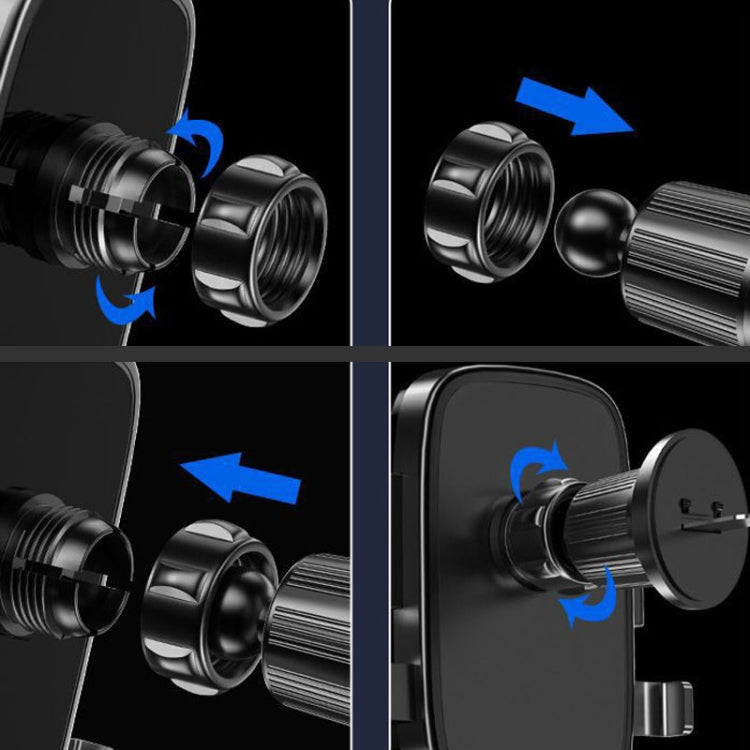 BUDK Anti-shake Car Phone Bracket Car Navigation Air Vent Fixed Gravity Support Stand(Black) - Universal Car Holders by BUDK | Online Shopping South Africa | PMC Jewellery | Buy Now Pay Later Mobicred