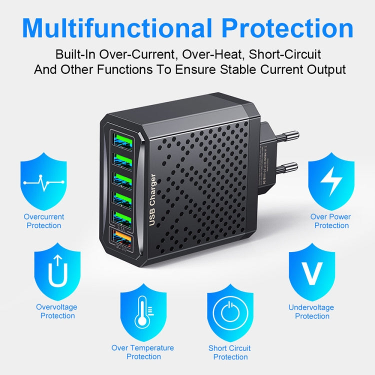 6-Ports Multifunctional Quick Charging USB Travel Charger Power Adapter, Model: Black US Plug - free shipping - PMC Jewellery - Order now!