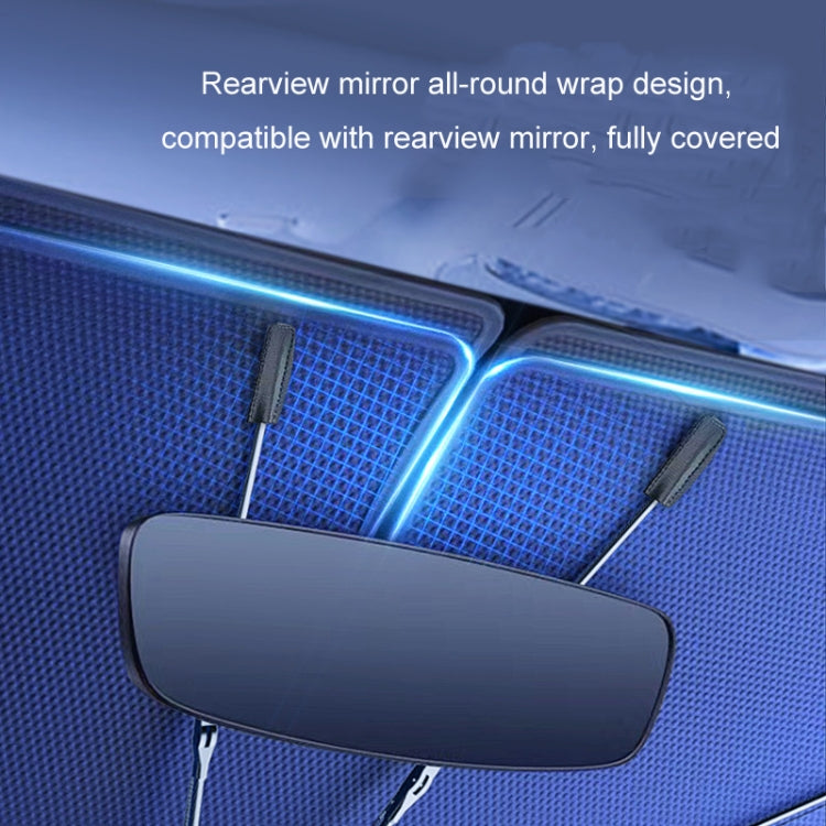 120x65cm Car Front Gear Opening Style Insulated Sun Protection Parasol(Blue Base Cloth) - Window Foils & Solar Protection by PMC TechLife | Online Shopping South Africa | PMC TechLife | Buy Now Pay Later Mobicred