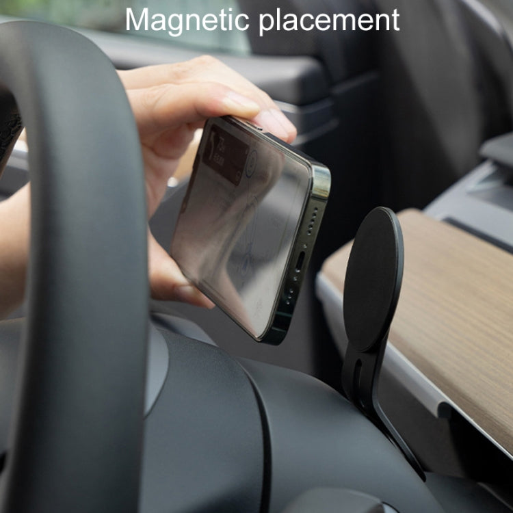 For Tesla Model 3/Y Automotive Magnetic Cell Phone Holder Car Steering Wheel Navigation Mount, Style: Curved - Car Holders by PMC TechLife | Online Shopping South Africa | PMC TechLife | Buy Now Pay Later Mobicred