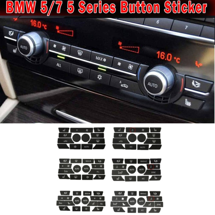 For BMW 5 Series/7 Series/X5/C6/F10/F01/F15 Air Conditioning Button Repair Sticker, Style: B 14pcs No OFF - Decorative Sticker by PMC TechLife | Online Shopping South Africa | PMC TechLife | Buy Now Pay Later Mobicred