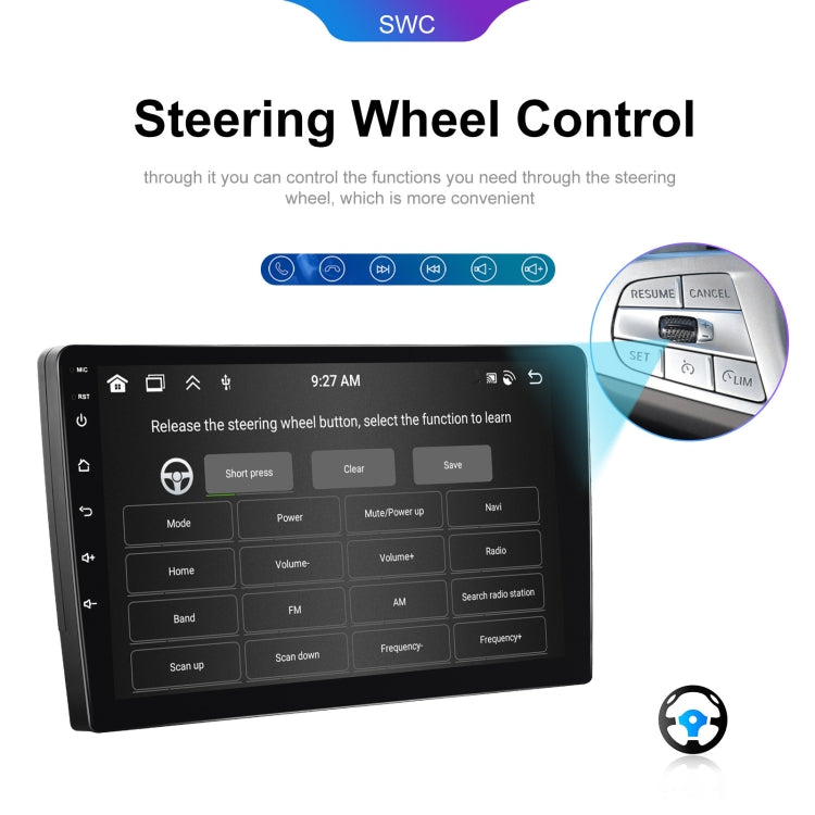 9 inch 6+128G Android Universal HD Large Screen Car Bluetooth Player Android GPS Navigation Integrated Machine(Standard+AHD Camera) - Car MP3 & MP4 & MP5 by PMC TechLife | Online Shopping South Africa | PMC TechLife | Buy Now Pay Later Mobicred
