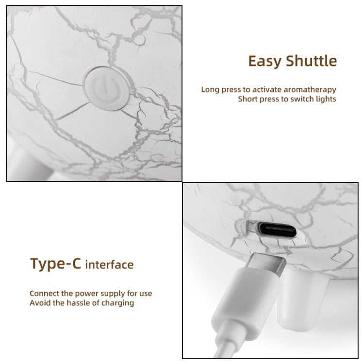 D612 USB Plug-in Colorful Gradient Atmosphere Light Flame Crack Aromatherapy Humidifier(White) - free shipping - PMC TechLife - Order now!