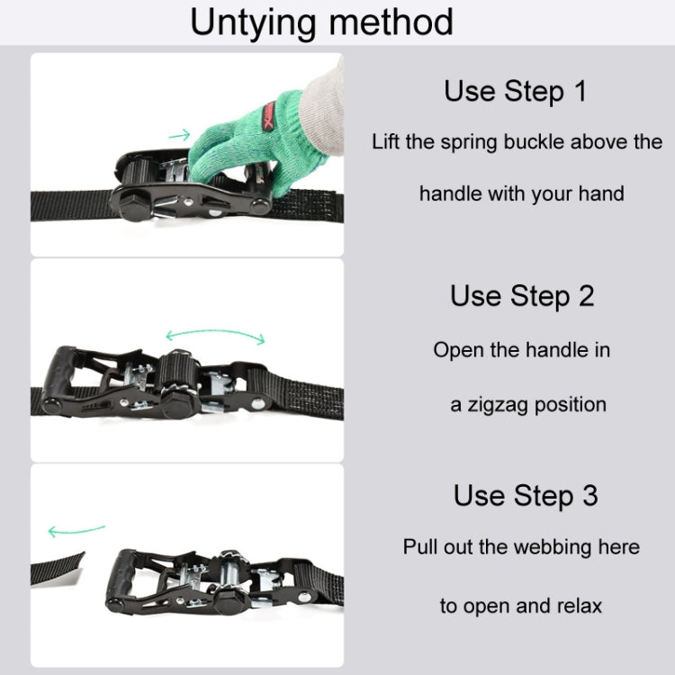 Motorcycle Ratchet Tensioner Cargo Bundling And Luggage Fixing Straps, Length: 3m - Towing Bars by PMC TechLife | Online Shopping South Africa | PMC TechLife | Buy Now Pay Later Mobicred