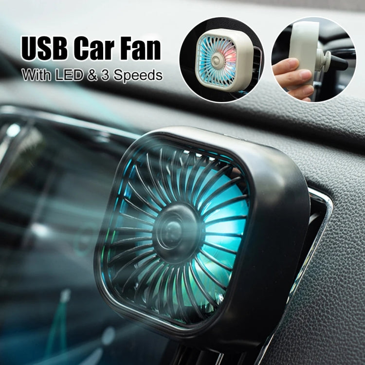 F11 Car USB Colorful Gradient Light Cooling Fan Automotive Interior, Color: Black - Heating & Fans by PMC TechLife | Online Shopping South Africa | PMC TechLife | Buy Now Pay Later Mobicred