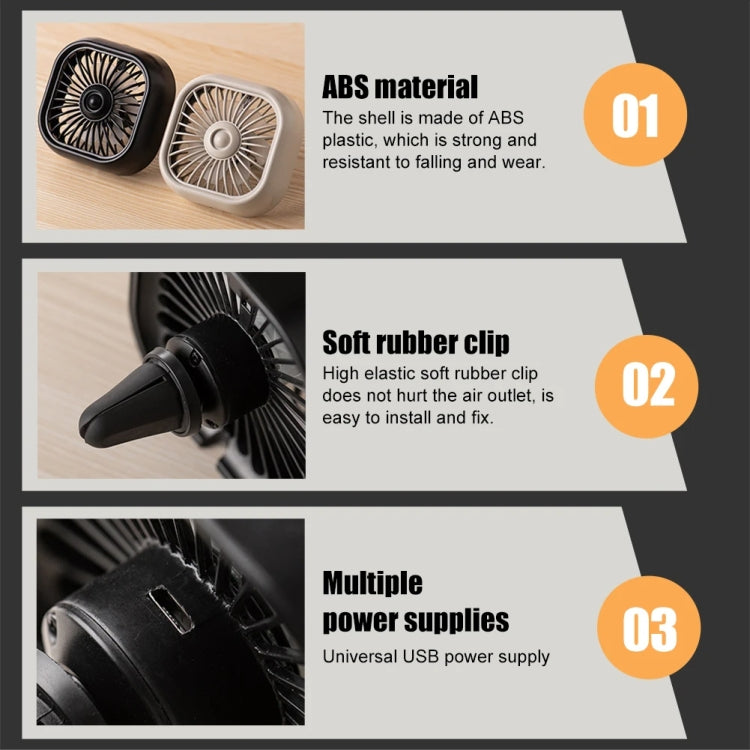 F11 Car USB Colorful Gradient Light Cooling Fan Automotive Interior, Color: Black - Heating & Fans by PMC TechLife | Online Shopping South Africa | PMC TechLife | Buy Now Pay Later Mobicred