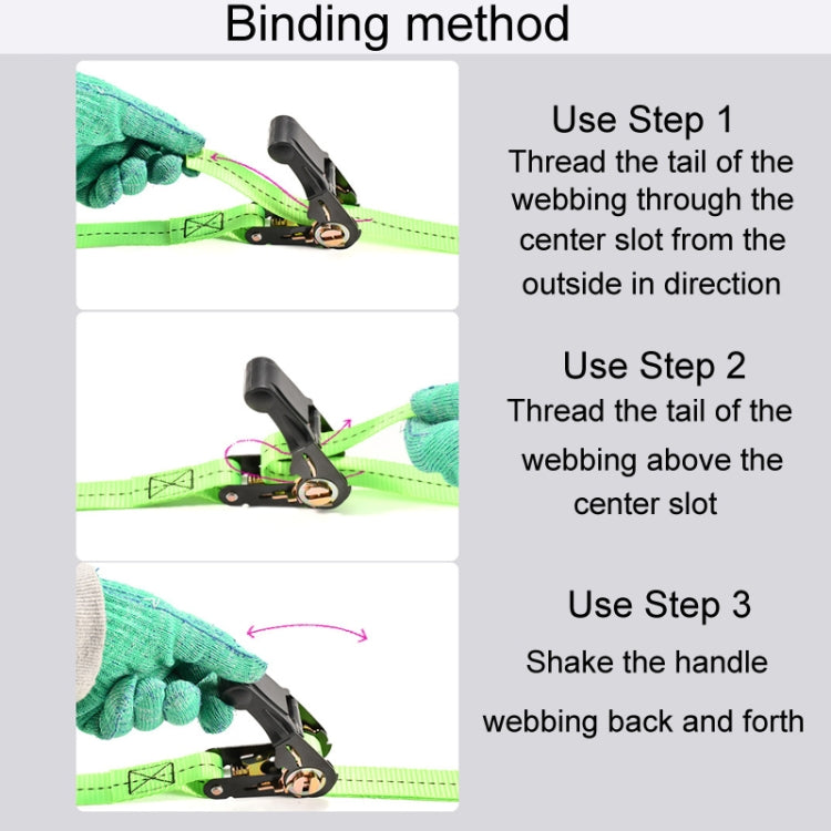Motorcycle Ratchet Tensioner Cargo Bundling And Luggage Fixing Straps, Specification: Black 3m - Towing Bars by PMC TechLife | Online Shopping South Africa | PMC TechLife | Buy Now Pay Later Mobicred