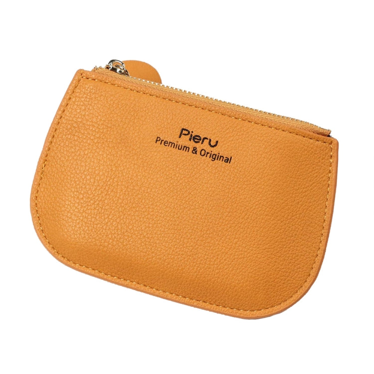 Leisure Ultra-thin Ladies Coin Purse Zippered Mini Wallet(Yellow) - Card & Passport Bags by Pieru | Online Shopping South Africa | PMC TechLife | Buy Now Pay Later Mobicred