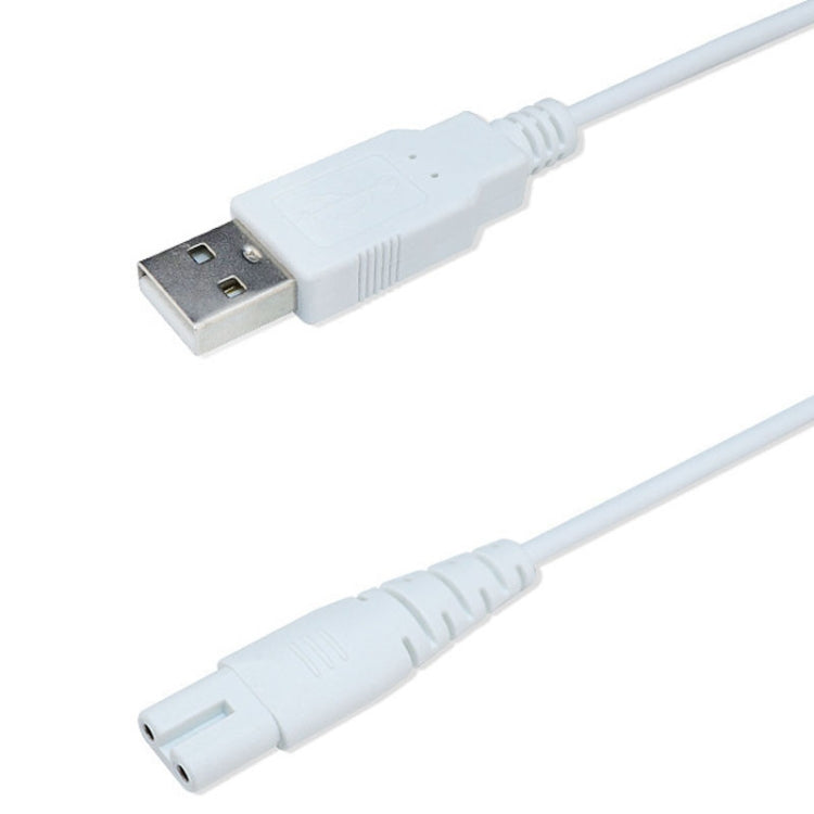 1.25m For Shaver / Water Refill Device USB TTo 8-Figure Tail Charging Cable Power Cord(White) - Shavers Parts by PMC TechLife | Online Shopping South Africa | PMC TechLife | Buy Now Pay Later Mobicred