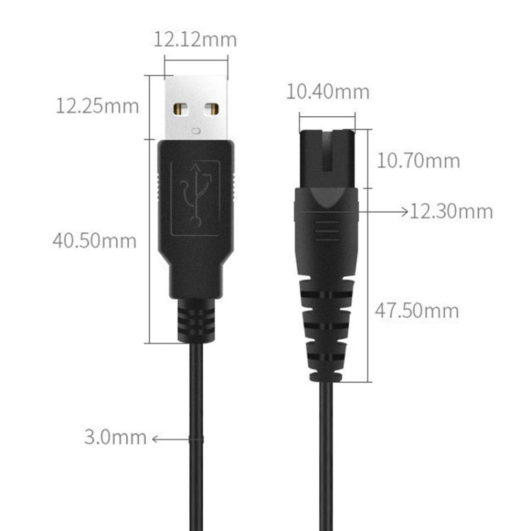1.25m For Shaver / Water Refill Device USB TTo 8-Figure Tail Charging Cable Power Cord(Black) - Shavers Parts by PMC TechLife | Online Shopping South Africa | PMC TechLife | Buy Now Pay Later Mobicred