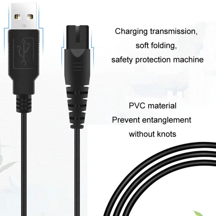 1.25m For Shaver / Water Refill Device USB TTo 8-Figure Tail Charging Cable Power Cord(Black) - Shavers Parts by PMC TechLife | Online Shopping South Africa | PMC TechLife | Buy Now Pay Later Mobicred
