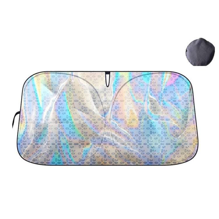 145x80cm Car Front Windshield Sun Protection Laser Sunshade Blinds, Style: Double Circle Sun Visor - free shipping - PMC TechLife - Order now!