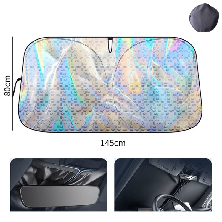 145x80cm Car Front Windshield Sun Protection Laser Sunshade Blinds, Style: Double Circle Sun Visor - free shipping - PMC TechLife - Order now!