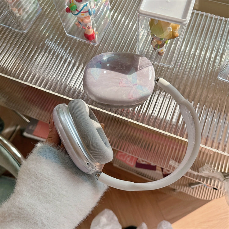 For AirPods Max 1Pair Marble Textured Butterfly Pattern Headphone Silicone Case(Light Purple) - free shipping - PMC Jewellery - Order now!