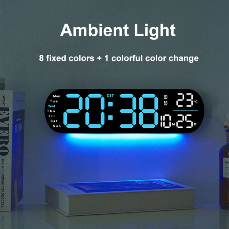 Remote Control Digital Display Atmosphere Light Wall Clock Living Room Decoration Clock, Color: Dark Pink - Wall Clock by PMc TechLife | Online Shopping South Africa | PMc TechLife | Buy Now Pay Later Mobicred