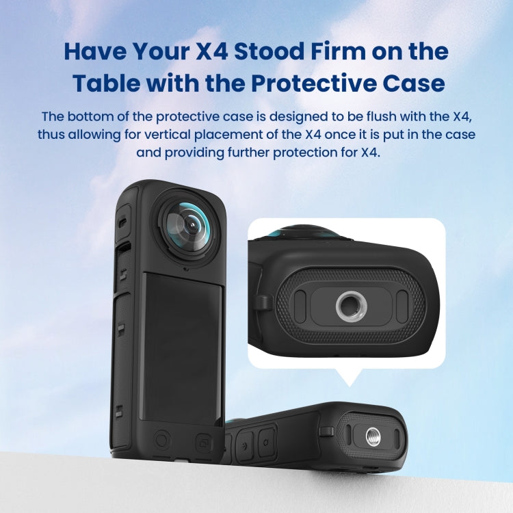 For Insta360 X4 AMagisn Silicone Protective Cover Body Case + Lens Cover Black - Case & Bags by aMagisn | Online Shopping South Africa | PMC TechLife | Buy Now Pay Later Mobicred