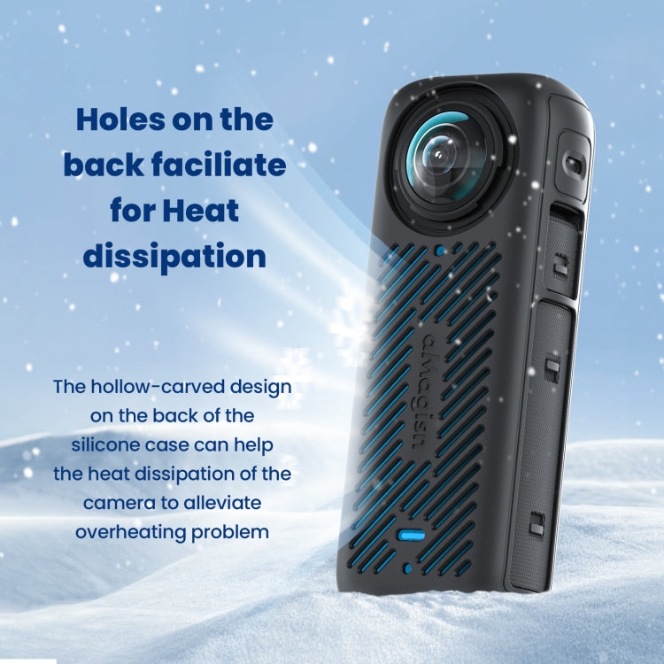 For Insta360 X4 AMagisn Silicone Protective Cover Body Case + Lens Cover Black - Case & Bags by aMagisn | Online Shopping South Africa | PMC TechLife | Buy Now Pay Later Mobicred