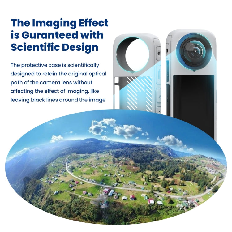 For Insta360 X4 AMagisn Silicone Protective Cover Body Case Gray - free shipping - PMC TechLife - Order now!