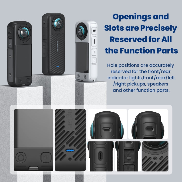 For Insta360 X4 AMagisn Silicone Protective Cover Lens Cover Black - Case & Bags by aMagisn | Online Shopping South Africa | PMC TechLife | Buy Now Pay Later Mobicred