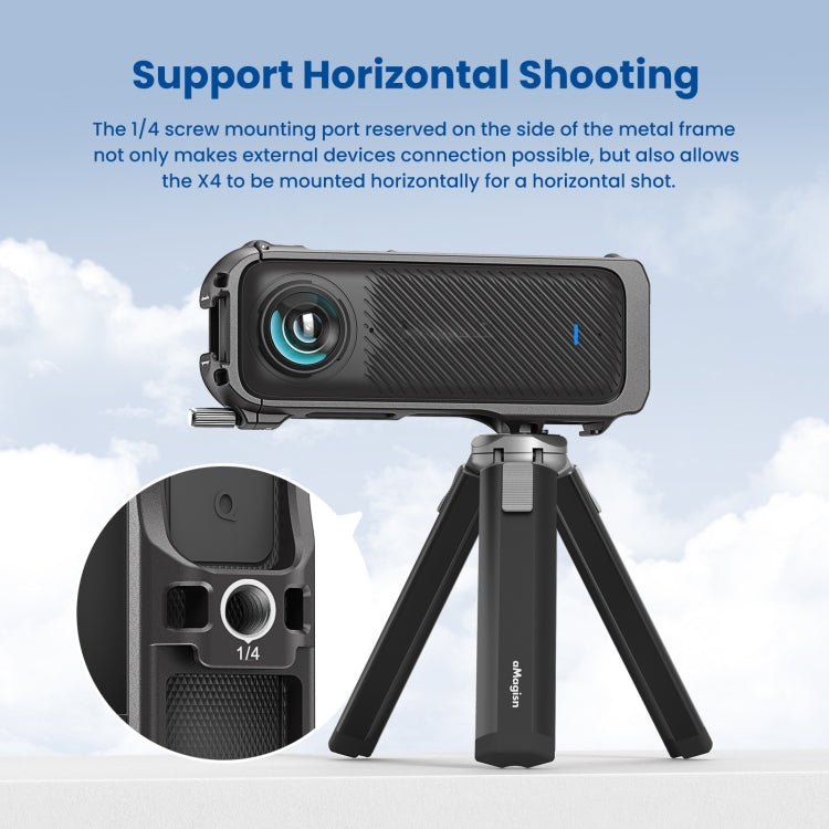 For Insta360 X4 aMagisn Metal Protective Housing Frame Quick Release Version - free shipping - PMC TechLife - Order now!