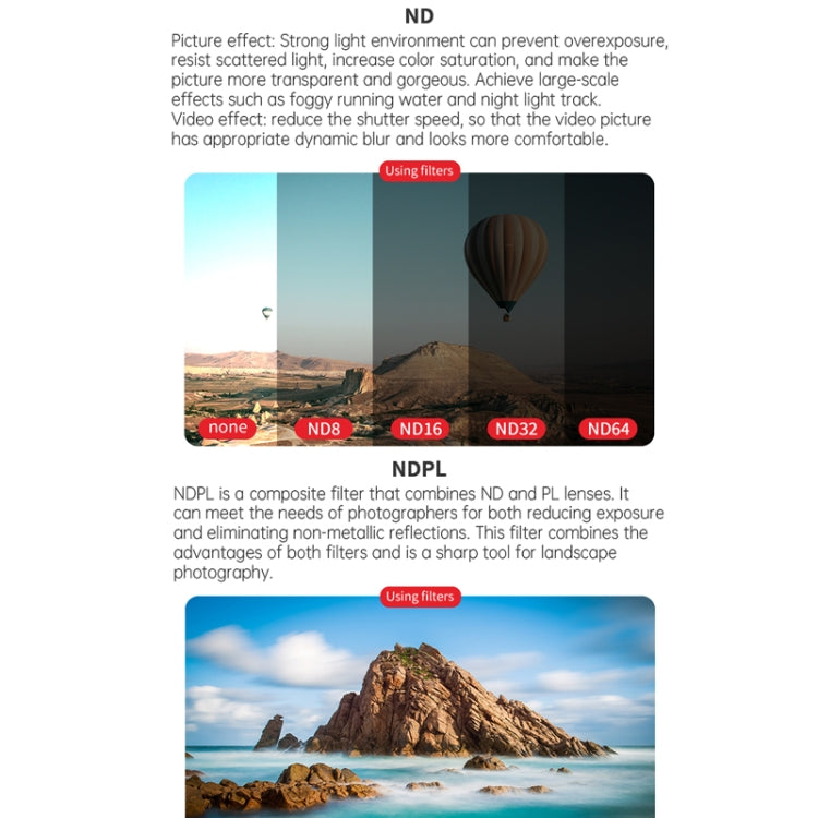 JSR-2050-20 UV+CPL+ND8+ND16+ND32+ND64 For DJI Avata 2 Traverser Filter Accessories Camera Scrim Polarizing Lens - free shipping - PMC TechLife - Order now!