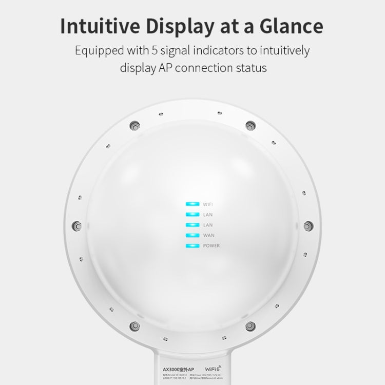 COMFAST WA933 Wi-Fi6  3000Mbps Outdoor Access Point Dual Band Waterproof Wireless Router Support VLAN(EU Plug) - free shipping - PMc TechLife - Order now!